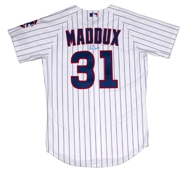 Greg Maddux  2004 Chicago Cubs Game Used and Signed Home Jersey (MEARS)